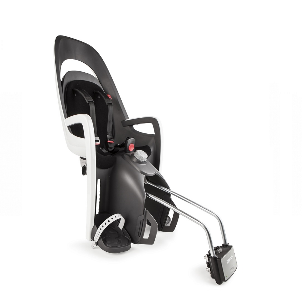 Fotelik HAMAX Caress (szaro-biały, czarna wyściółka, z adapterem na bagażnik)