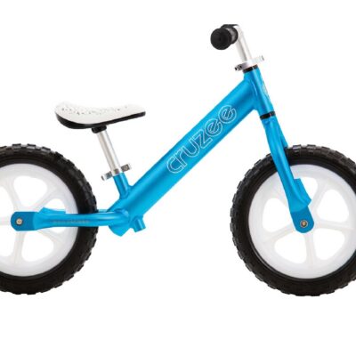 Rowerek biegowy Cruzee - białe koła - białe siedzenie - niebieski