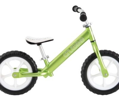 Rowerek biegowy Cruzee - białe koła - białe siedzenie - zielony